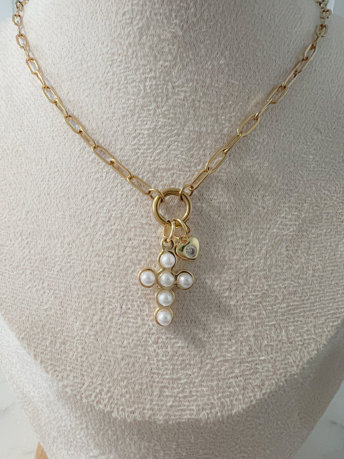 Cross Pearl Necklace